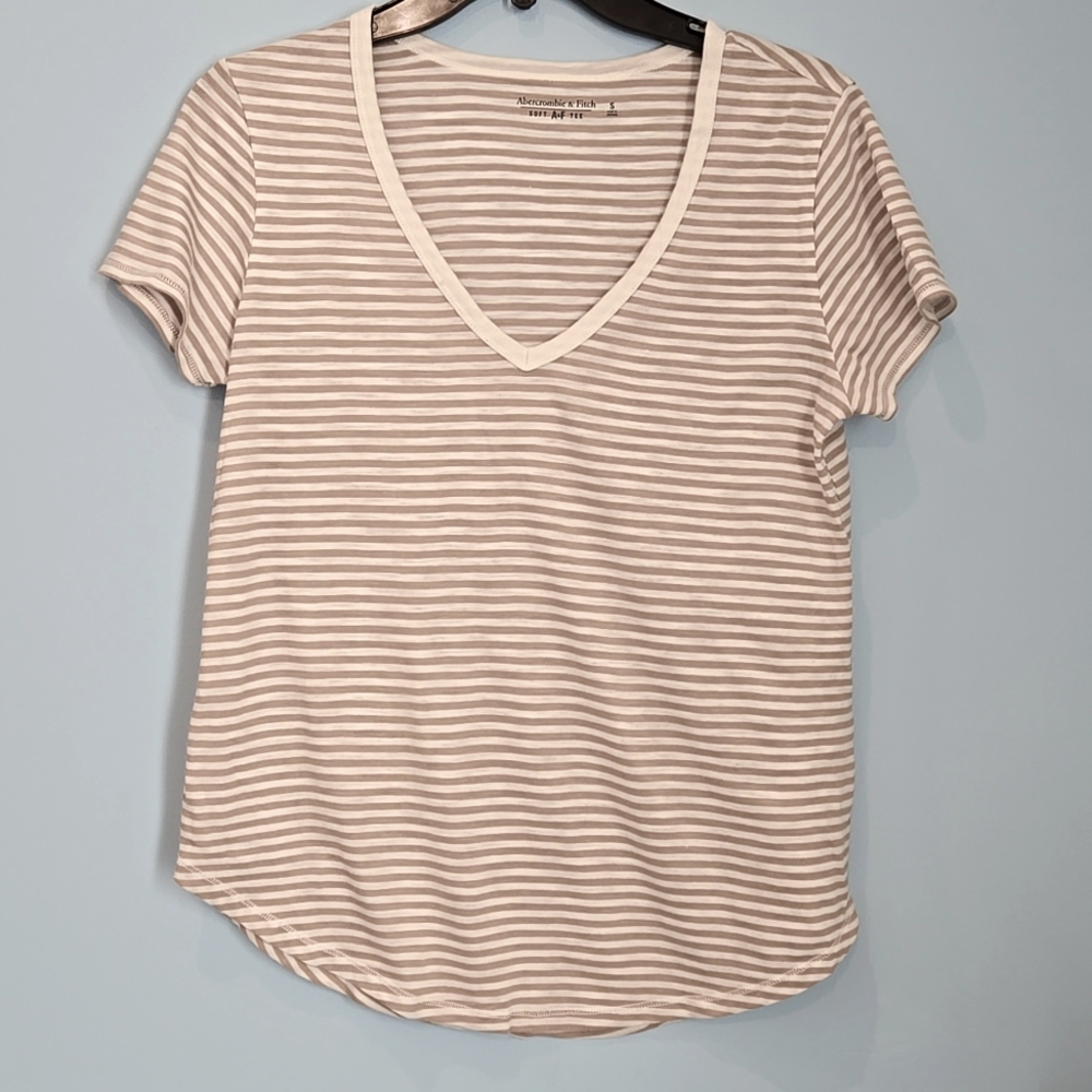 Abercrombie & Fitch Orange Fitted Short Sleeve T-Shirt